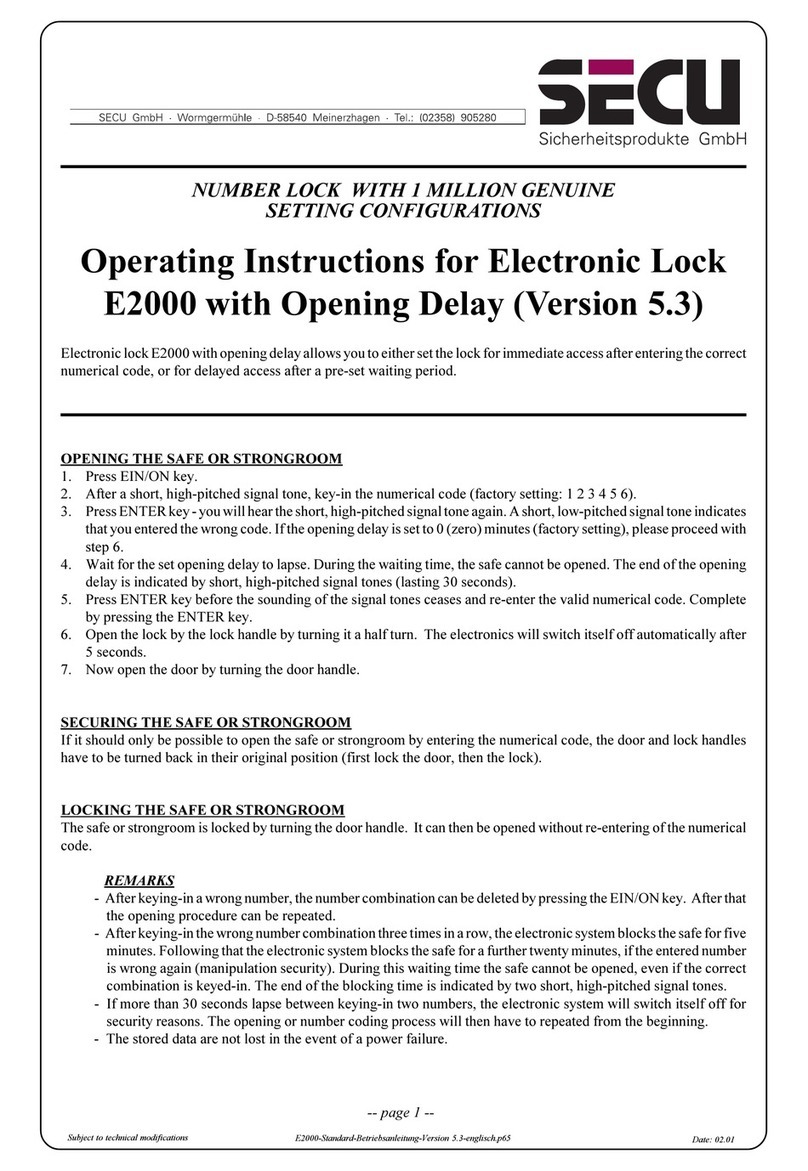 Secu E2000 operating instructions