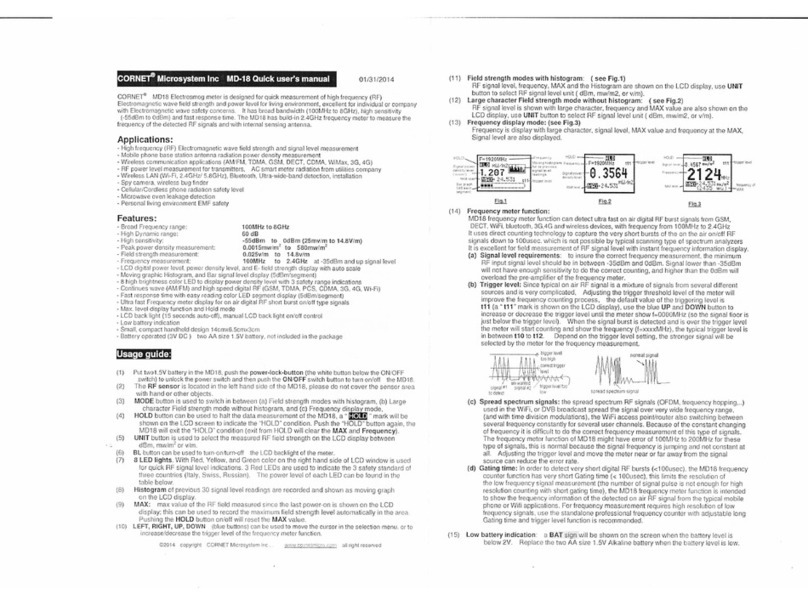 CORNET MD18 Owner's manual