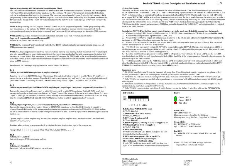 Dualtech TS100T Description and installation manual