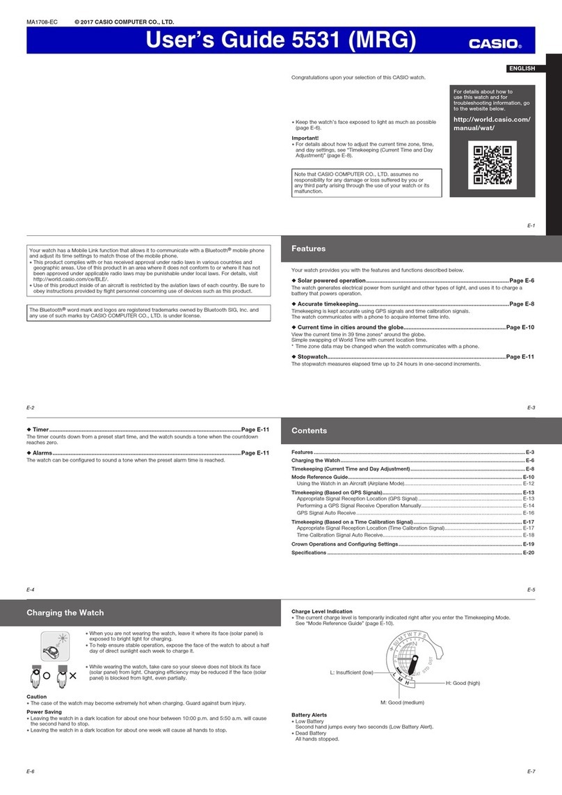 Casio G-Shock MRGG2000CB-1A User manual Casio G-Shock MRGG2000CB-1A User manual