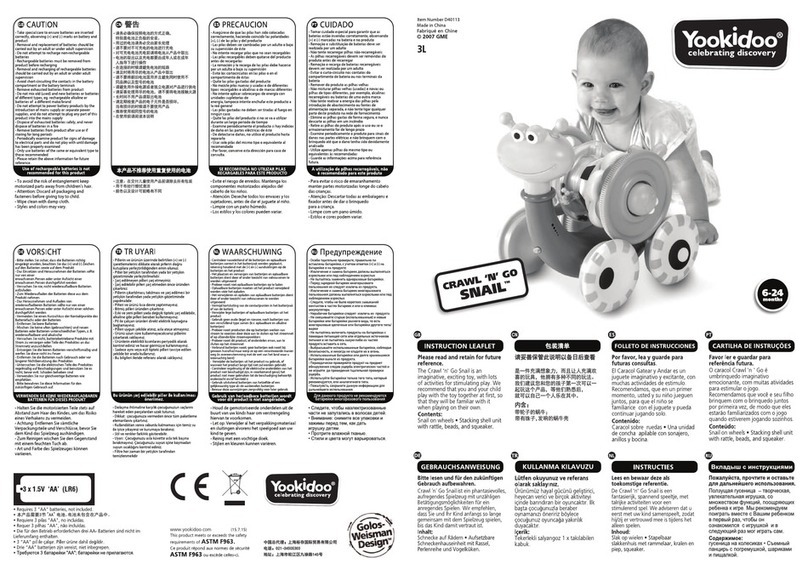 Yookidoo CRAWL 'N' GO SNAIL Instruction leaflet