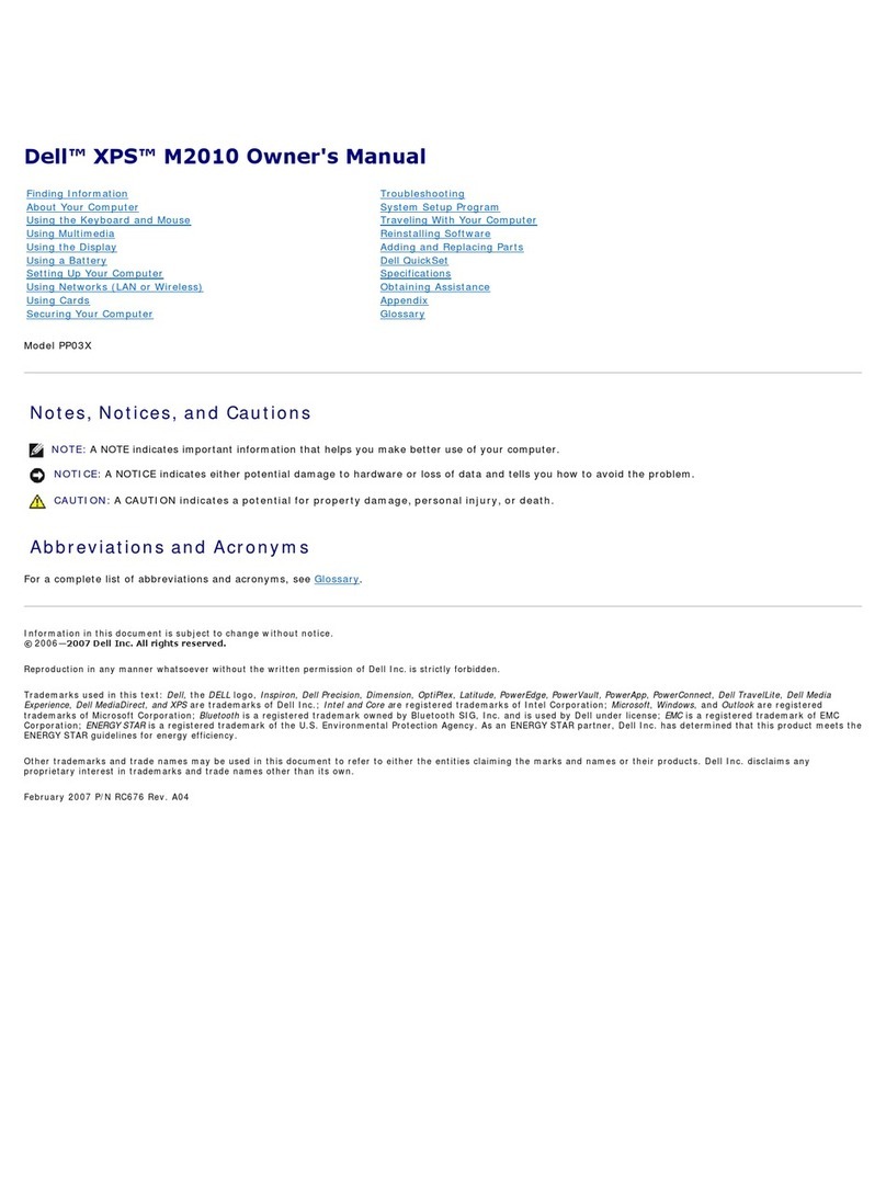 Dell XPS M2010 User manual