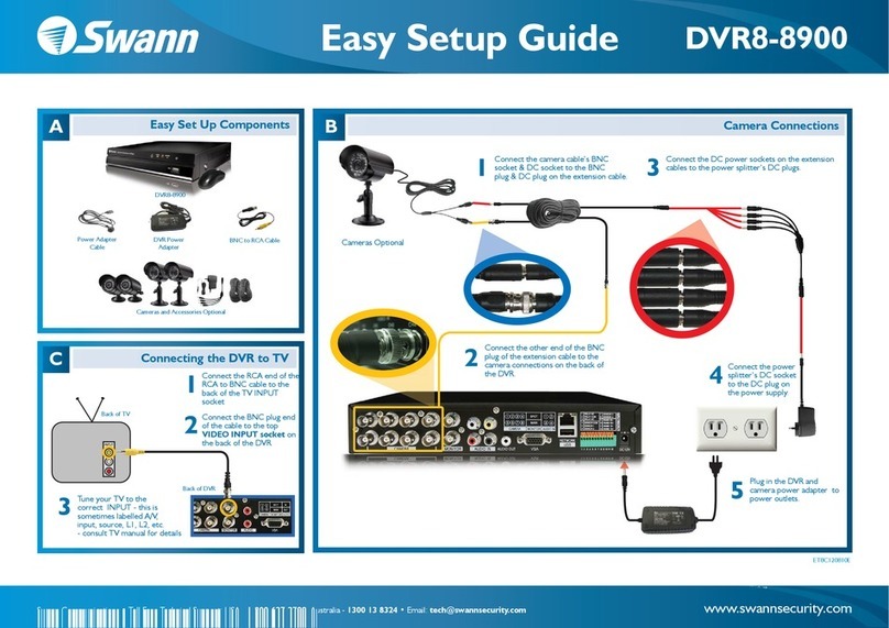Swann DVR8-8900 Quick start guide Swann DVR8-8900 Quick start guide