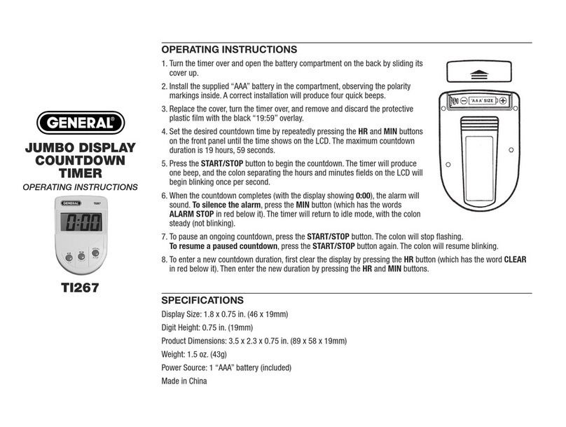 General TI267 operating instructions