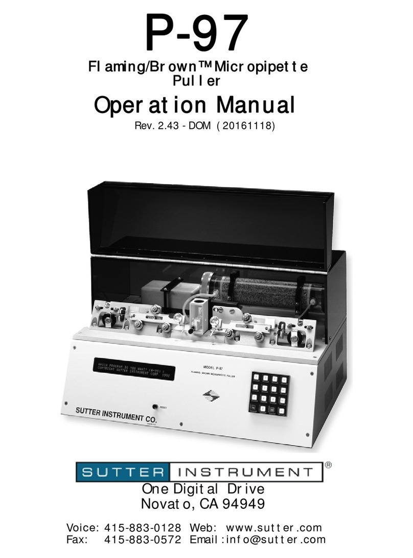 Sutter Instrument P-97 Installation manual
