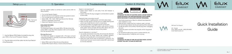 VM Audio Elux EXMS590T Quick installation guide