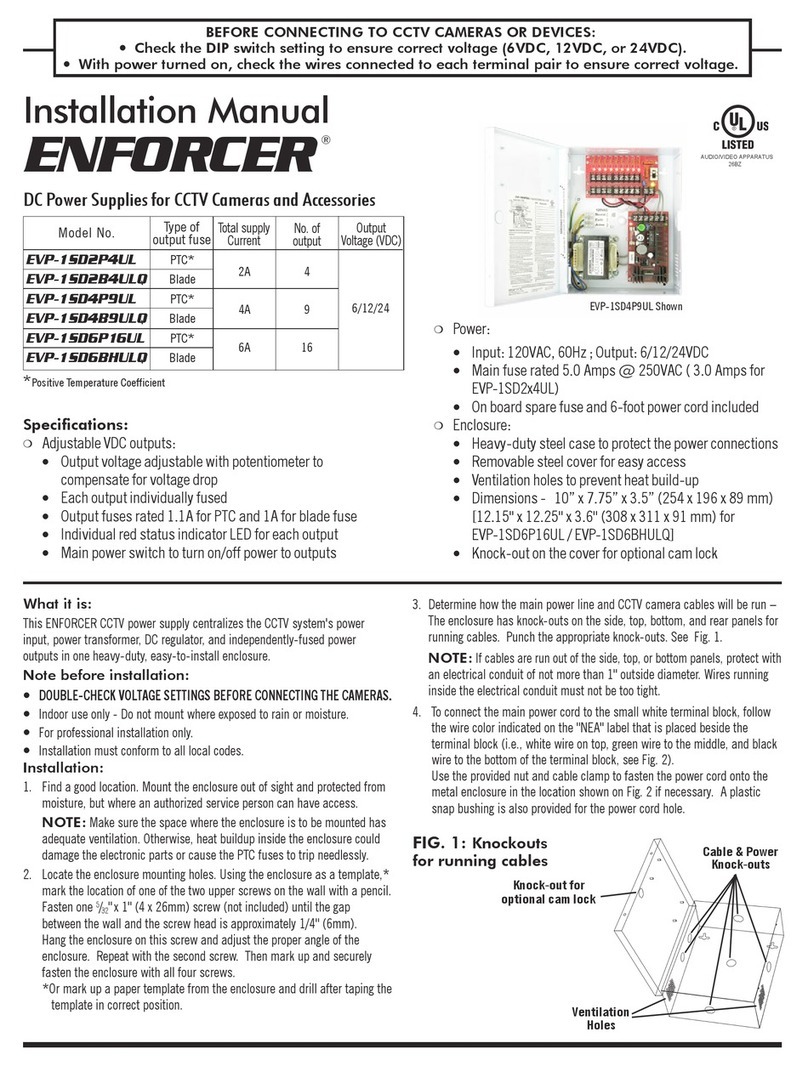 SECO-LARM ENFORCER EVP-1SD2P4UL installation manual