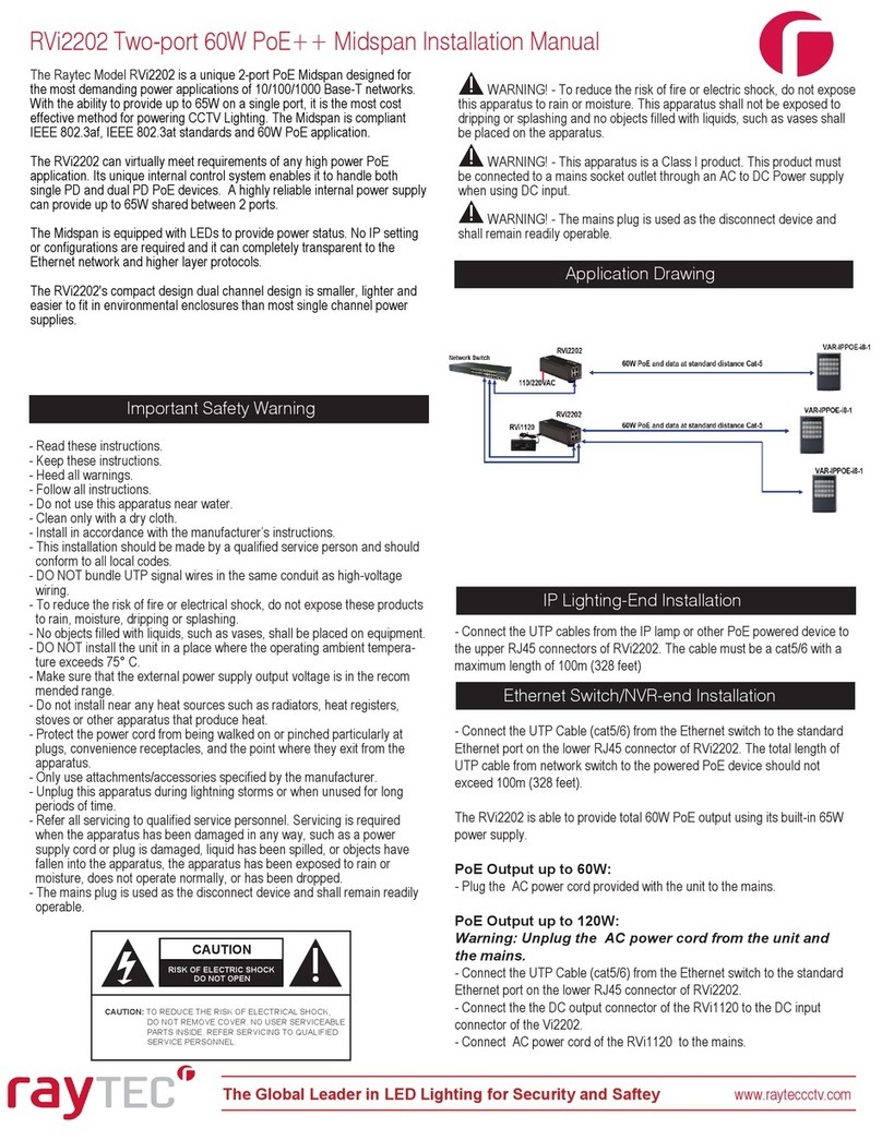 Raytec RVi2202 installation manual