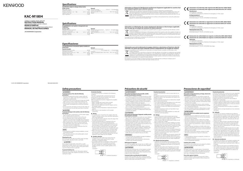 Kenwood KAC-M1804 User manual