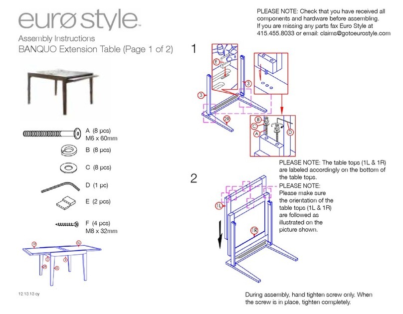 EUROSTYLE BANQUO Assembly instructions