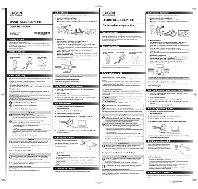 Epson Pulsense PS-500 quick start guide