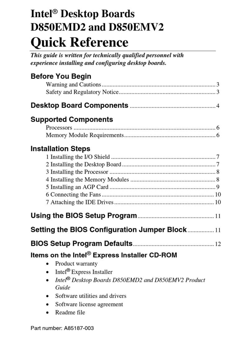 Intel Desktop Board D850EMD2 User manual