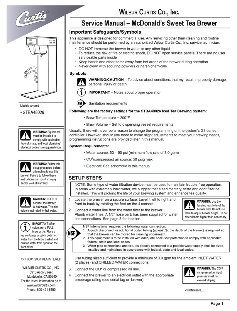 Wilbur Curtis Company STBA48026 Service manual