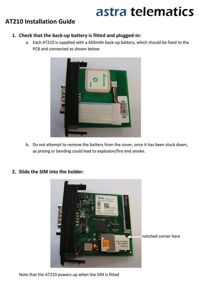 astra telematics AT210 installation guide