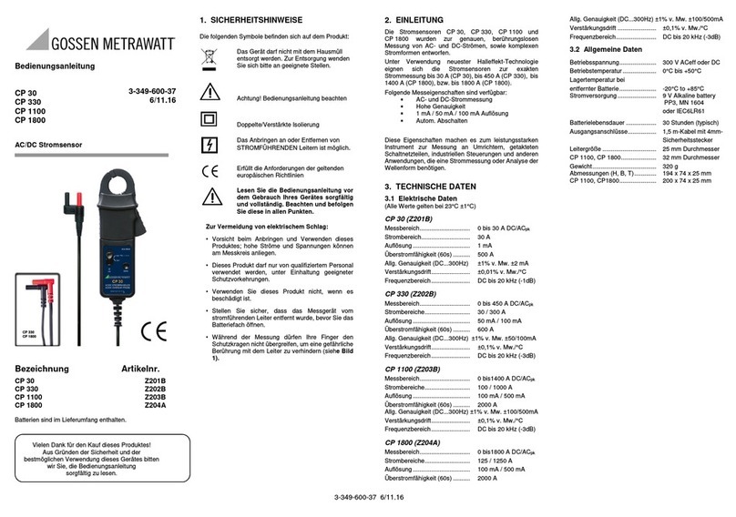 Gossen MetraWatt CP 30 operating instructions