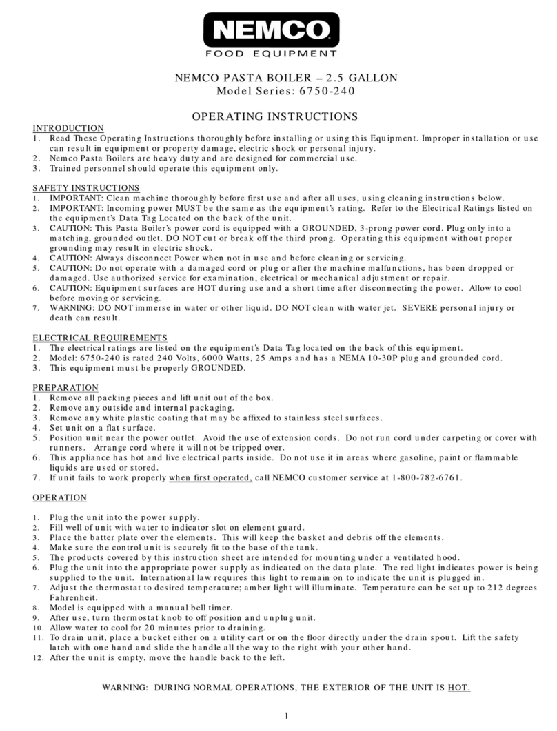 Nemco 6750-240 User manual
