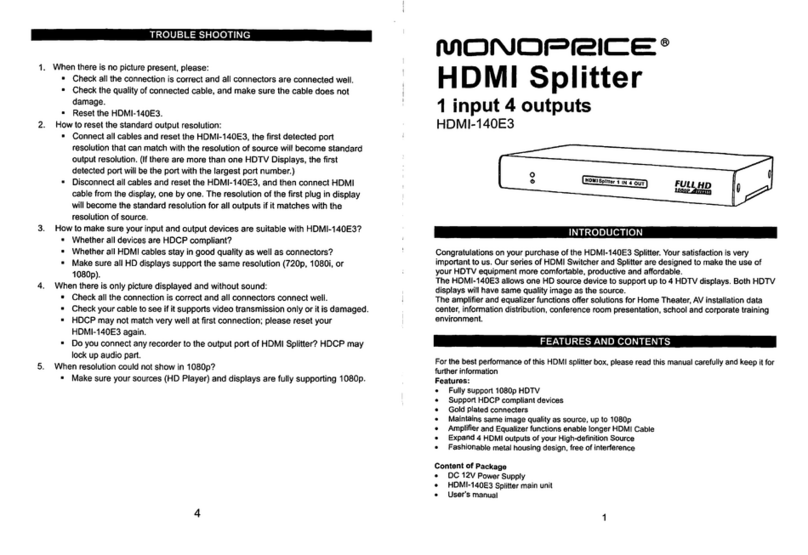 Monoprice HDMI-140E3 manual