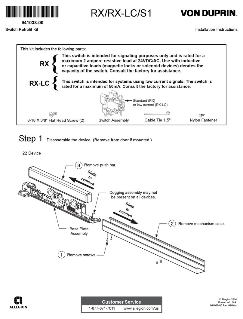 Von Duprin RX-LC installation instructions