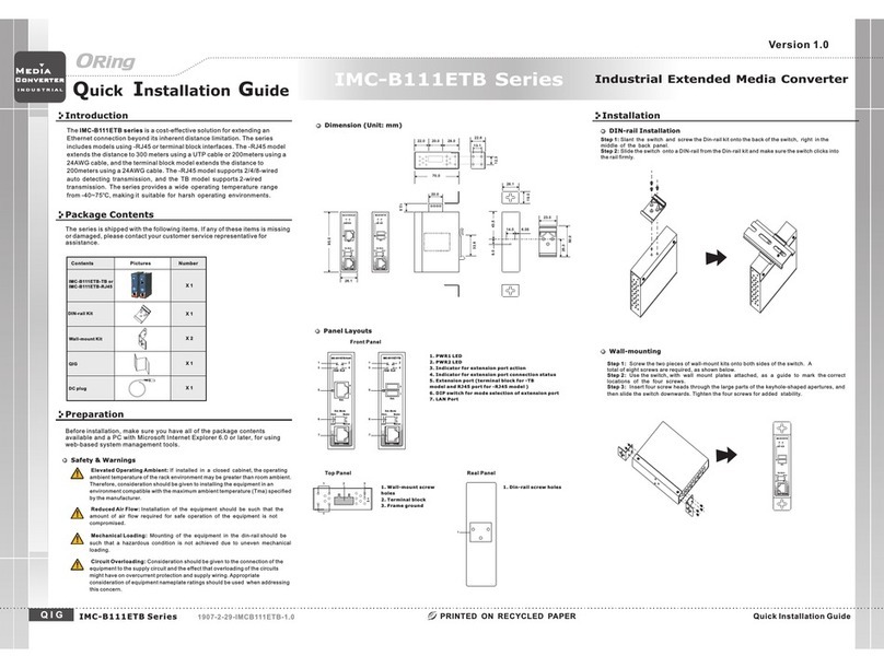 ORiNG IMC-B111ETB Series Quick installation guide