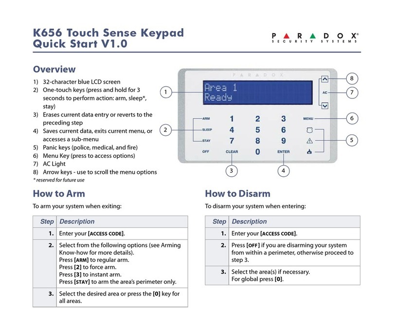 Paradox K656 Touch Sense quick start