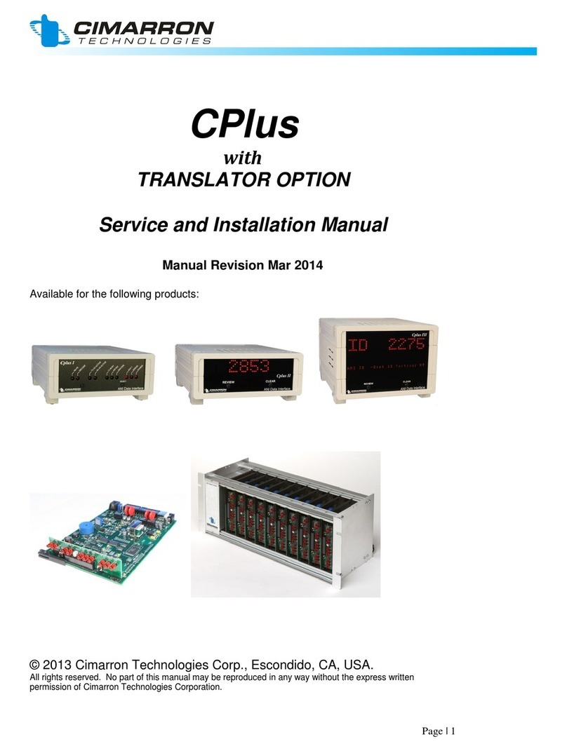 Cimarron C Plus I Service and installation manual