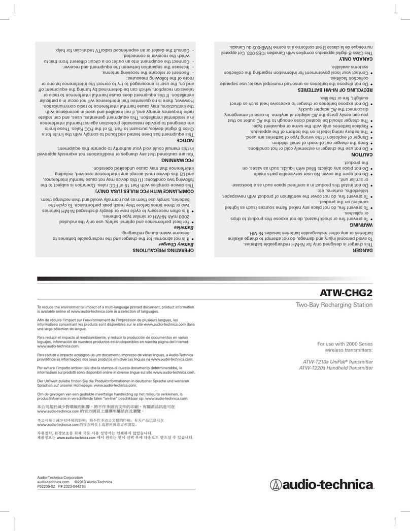 Audio Technica ATW-CHG2 User manual