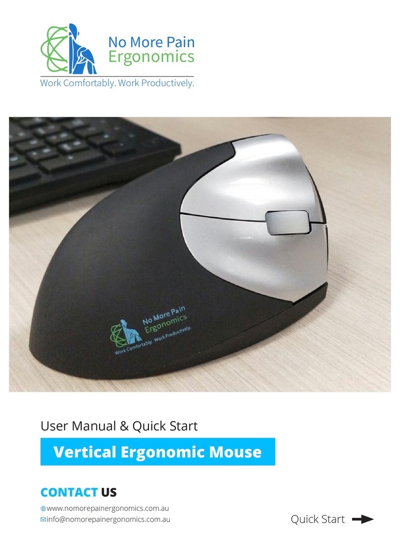 No More Pain Ergonomics VERTICAL ERGONOMIC MOUSE User Manual & Quick Start