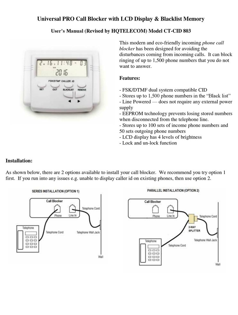 hq telecom CT-CID 803 user manual