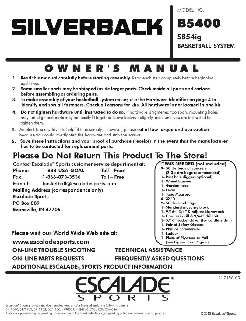 ESCALADE Silverback B5400 owner's manual