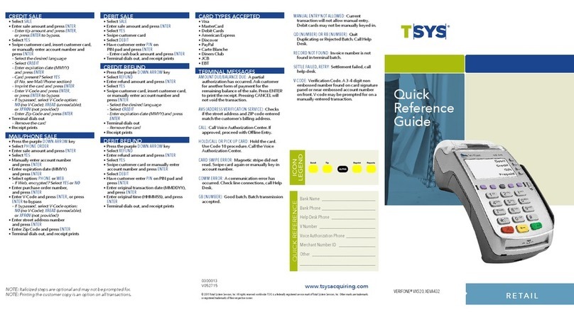 VeriFone Vx-520 Series APACS 40 User manual