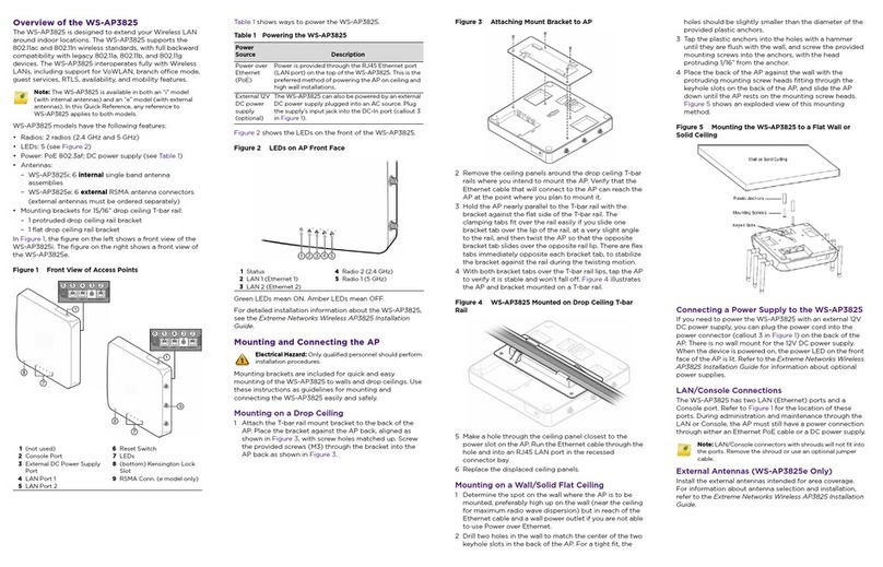 Extreme Networks Extreme Wireless  WSAP3825i quick reference