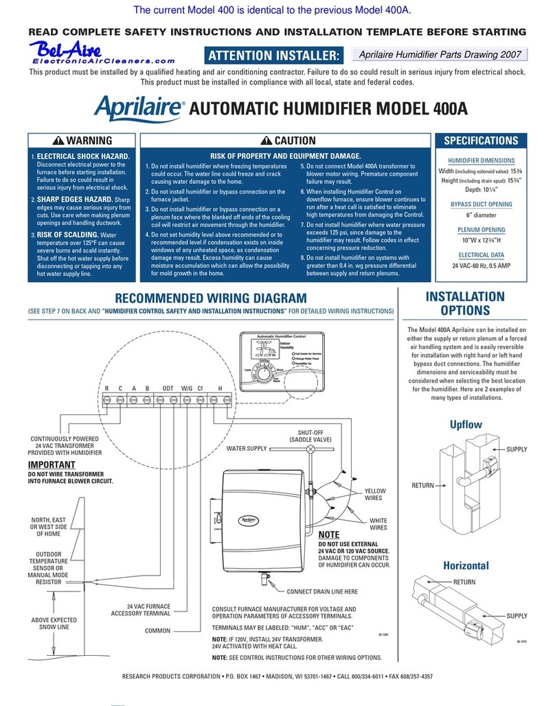Aprilaire 400 Series Setup guide