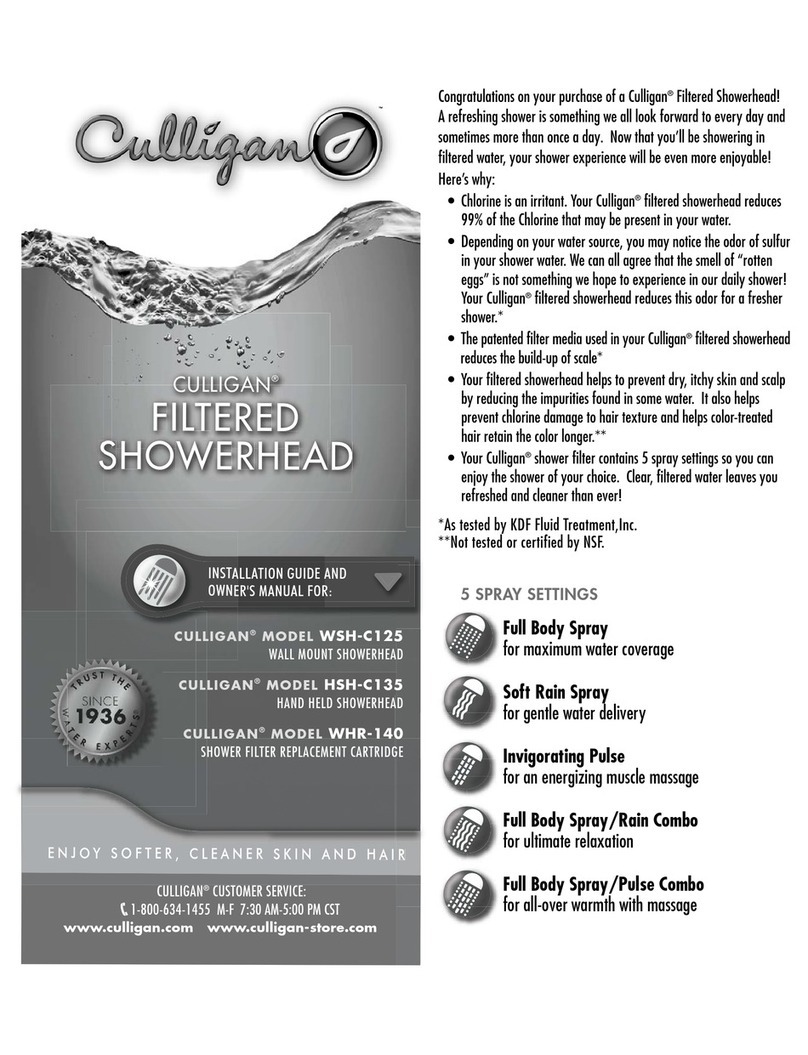 Culligan WSH-C125 User manual