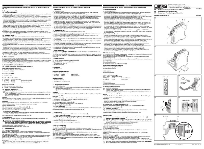 Phoenix PSM-ME-RS232/RS485-P Installation notes for electricians Phoenix PSM-ME-RS232/RS485-P Installation notes for electricians