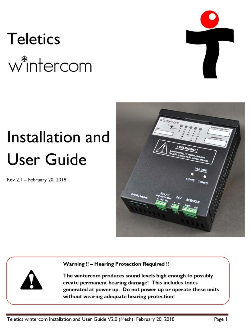 Teletics Wintercom Installation and user guide