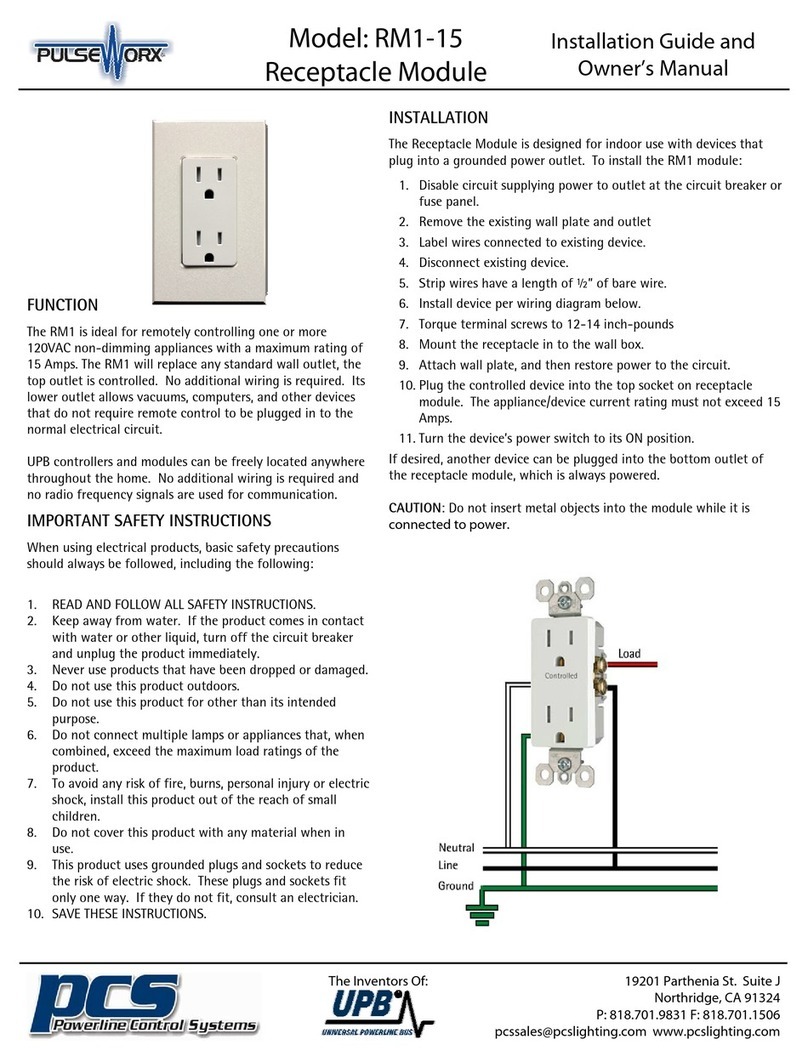 PulseWorx RM1-15 Installation guide and owner's manual PulseWorx RM1-15 Installation guide and owner's manual