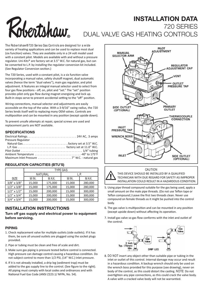 Robertshaw 720 Series Installation data