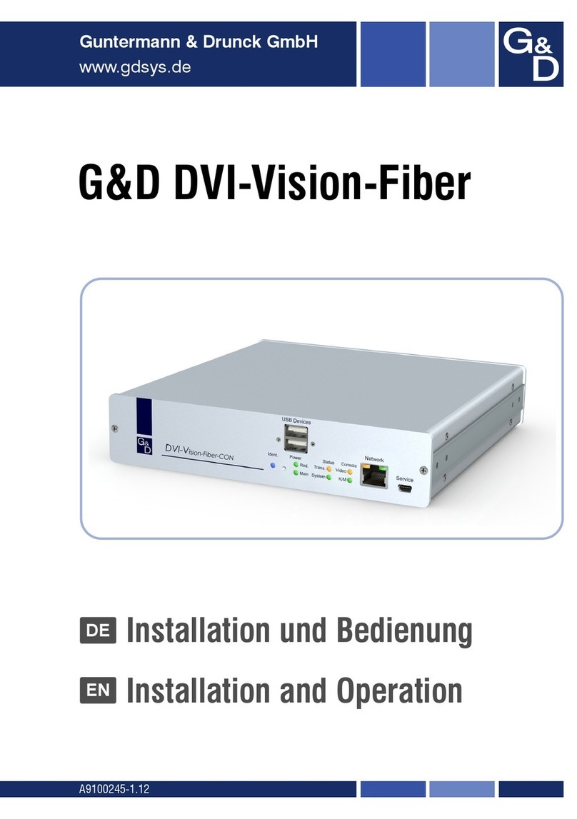 Guntermann & Drunck DVI-Vision-Fiber-AR Installation and operation