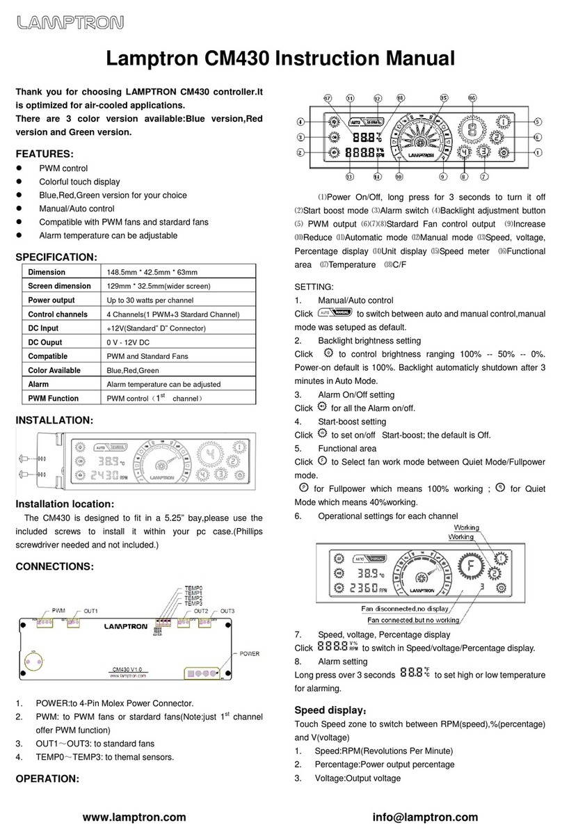 Lamptron CM430 instruction manual