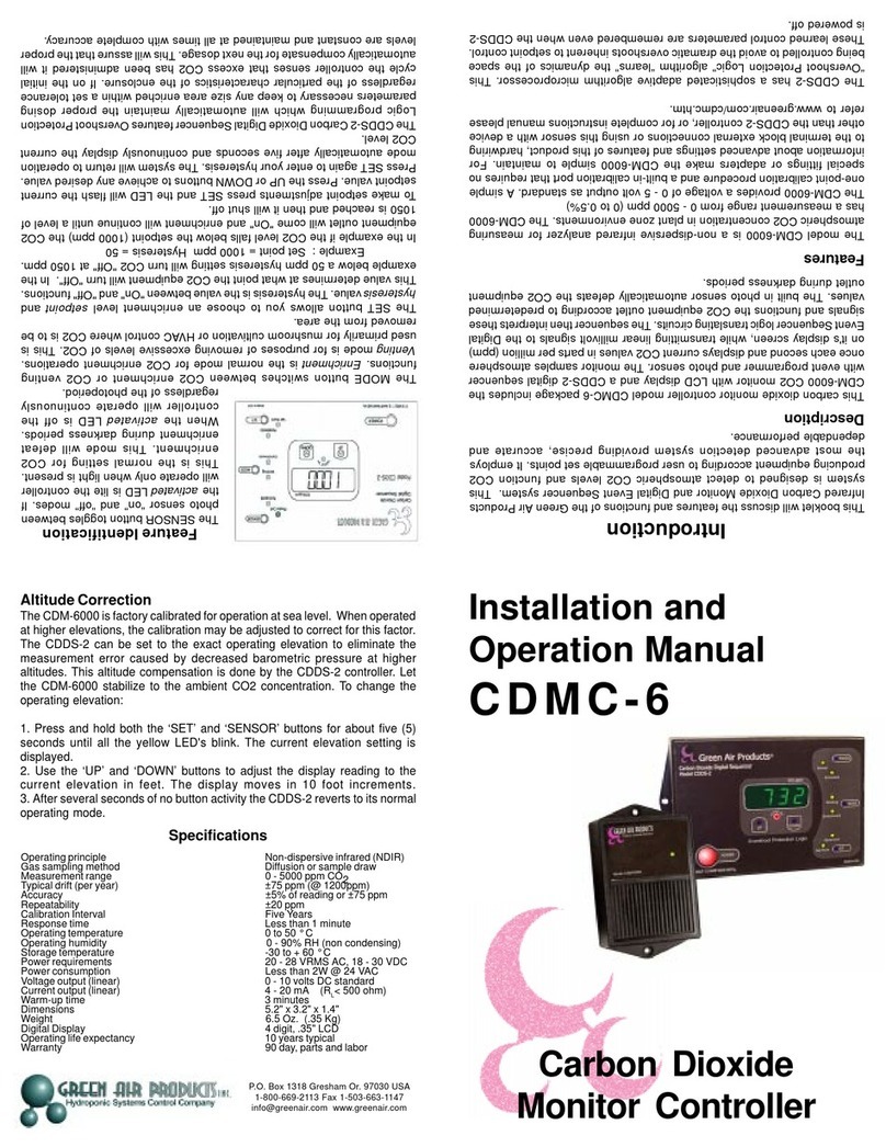 Green Air Products CDMC-6 Installation and operation manual