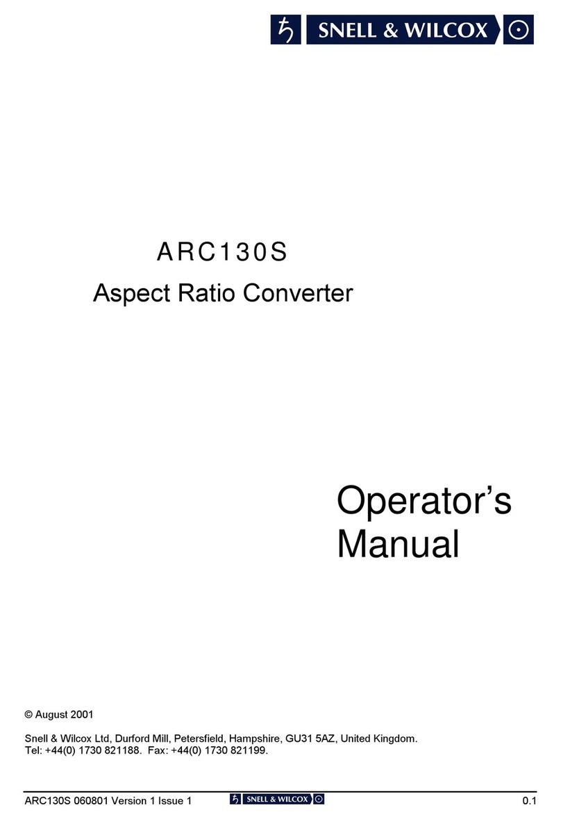 Snell & Wilcox ARC130S Operator's manual