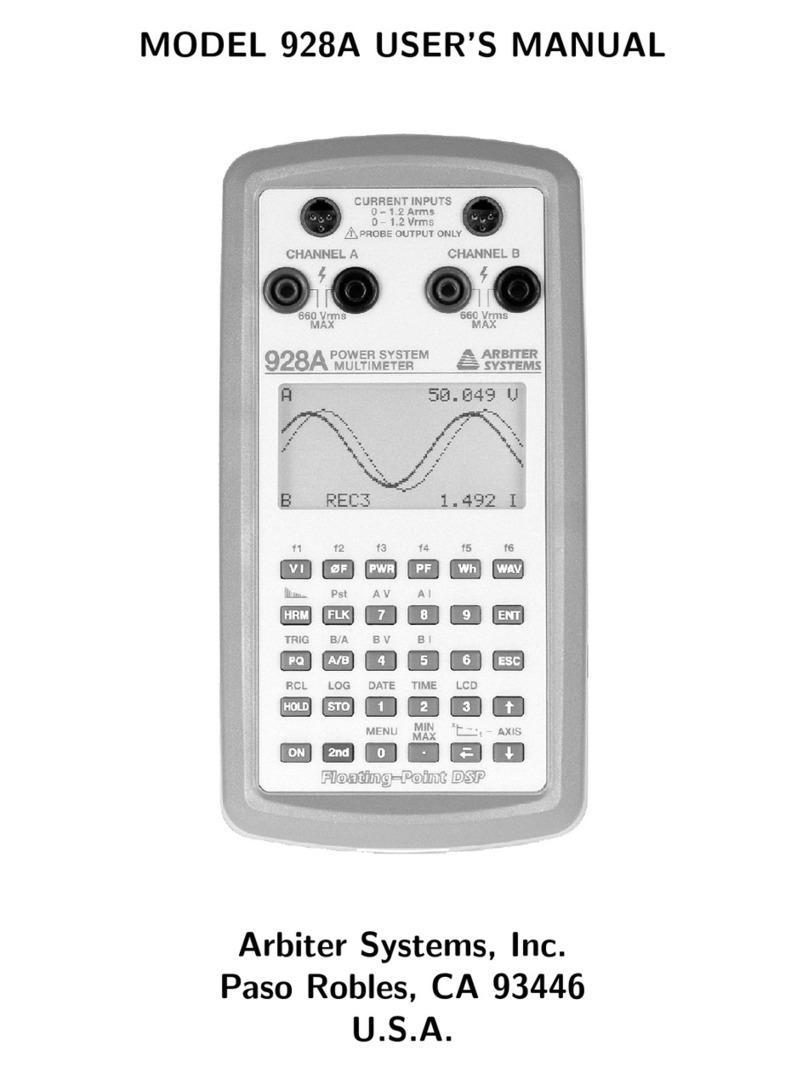 Arbiter Systems 928A User manual