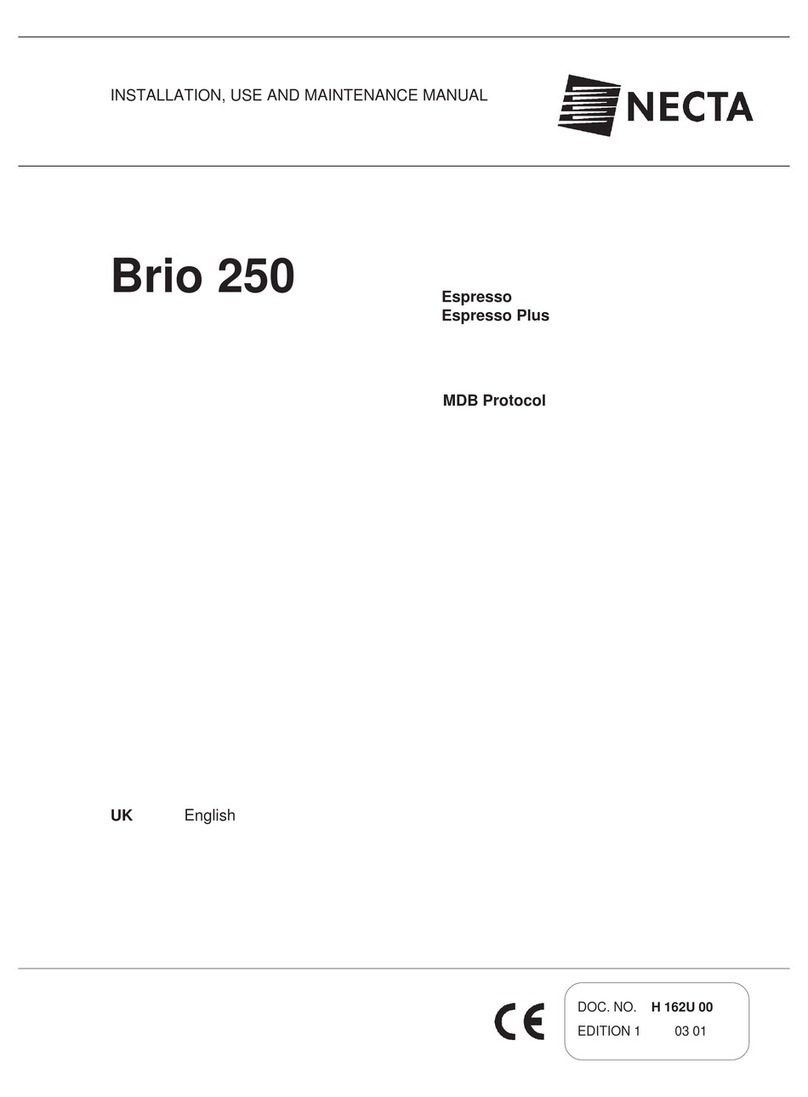 Necta Brio 250 Installation, use and maintenance manual