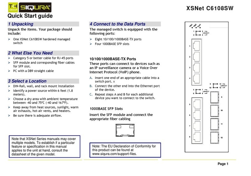 Siqura XSNet C6108SW quick start guide