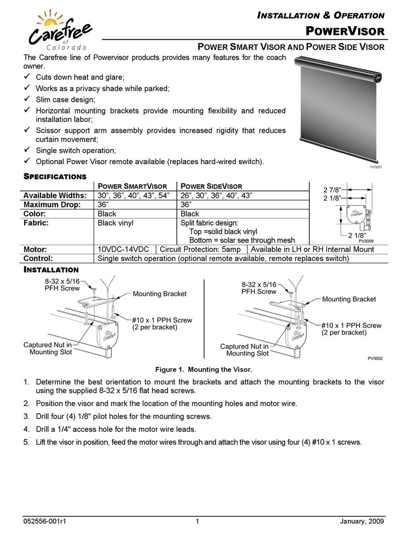 Carefree POWER SMART VISOR Installation & operation