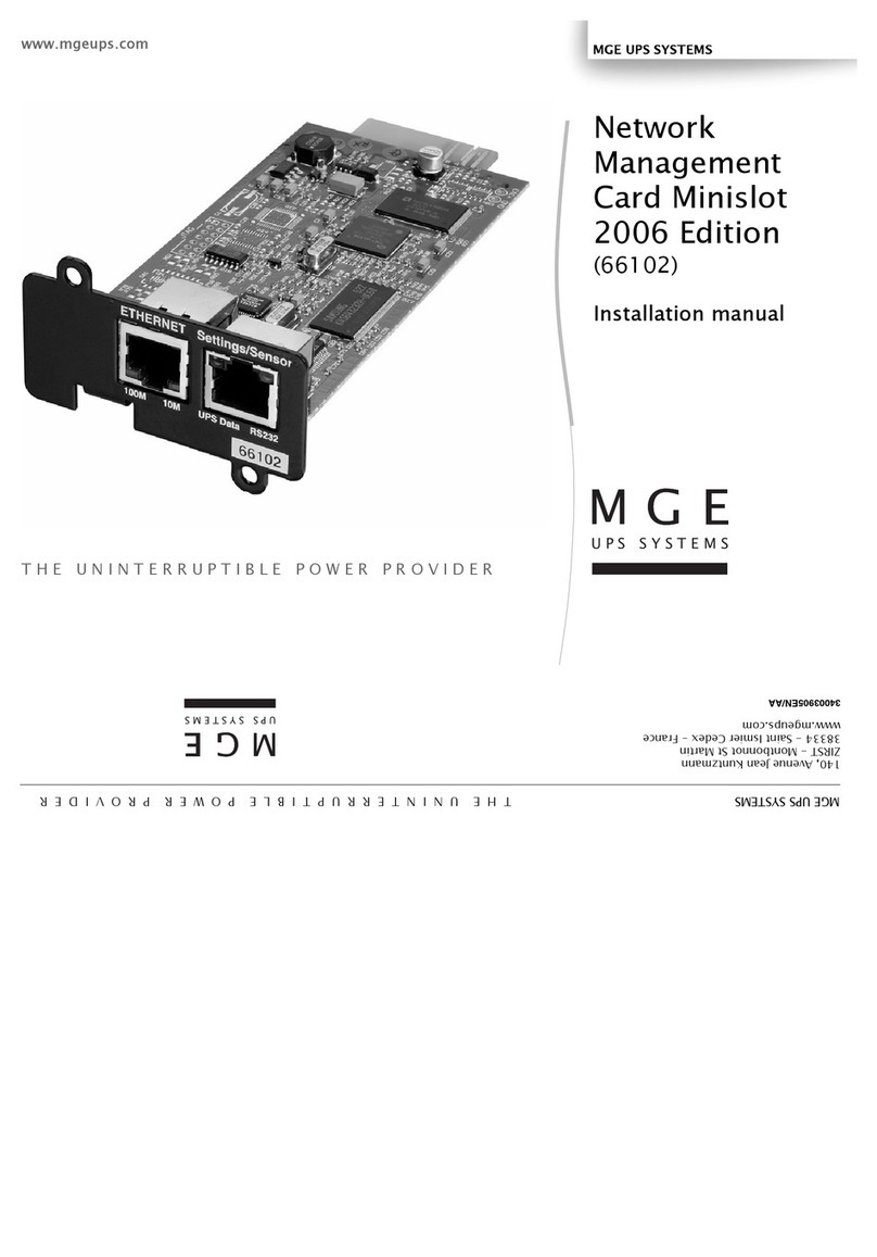 MGE UPS Systems 66102 installation manual