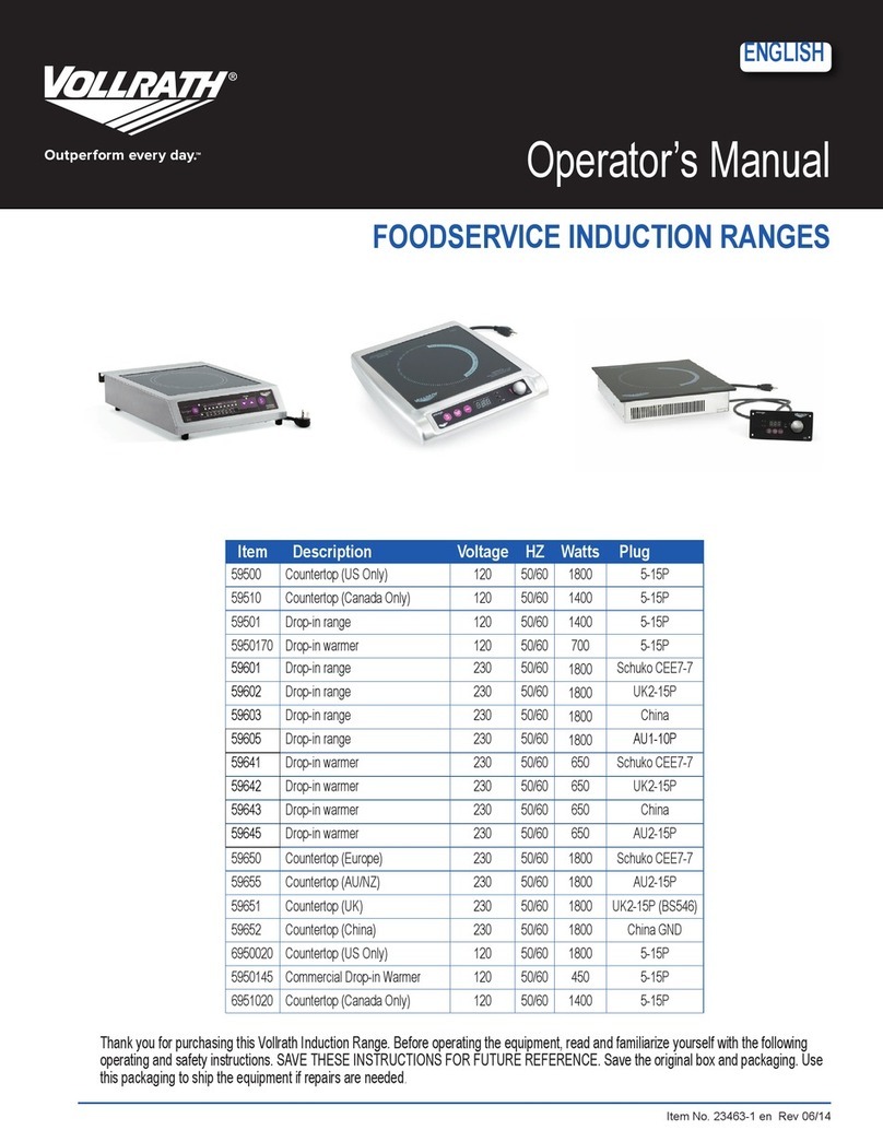 Vollrath Mirage 59500 User manual