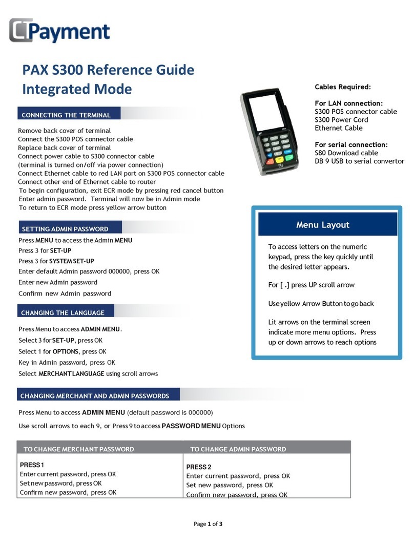 Payment PAX S300 reference guide