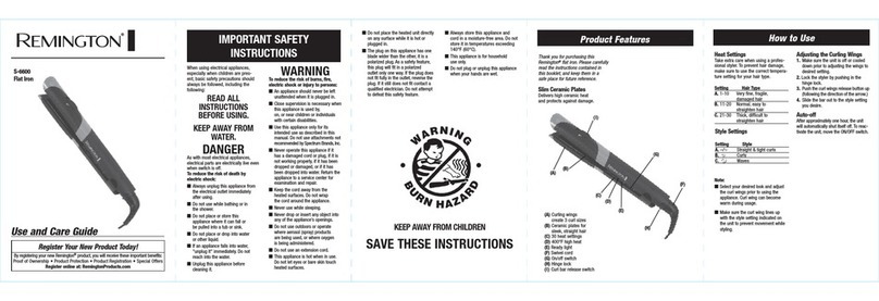Remington Stylist S6600 Use and care guide