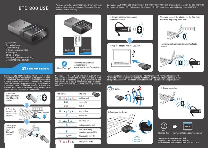 Sennheiser BTD 800 USB quick guide